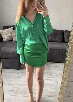 Атласна спідниця zara
