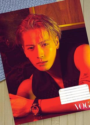 Тетрадь джексон ван jackson wang k-pop клетка на 18 листов (30592)