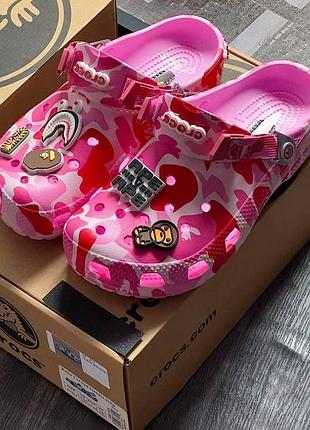 Тапки crocs x bape