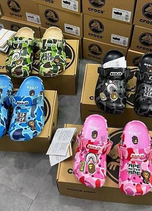 Тапки crocs x bape