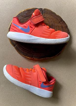 Кросівки дитячі для дівчинки nike star runner 25 розмір | устілка 15 см | коралові текстильні на липучке