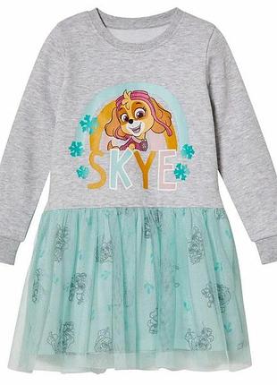 Платье с фатиновой юбкой для девочки disney щенячий патруль 458487 098-104 см (2-4 years) серый