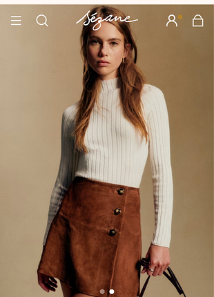 La maille sezane charly ribbed neck sweater pullover merino wool cotton. джемпер.