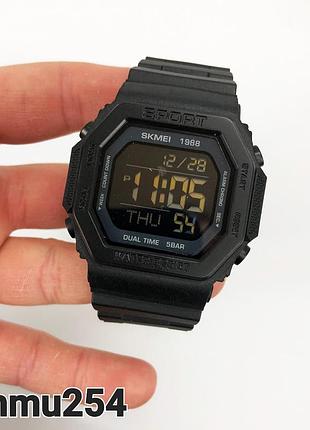 Годинник наручний чоловічий skmei 1988bk, чоловічий армійський водостійкий тактичний годинник, для військовослужбовців