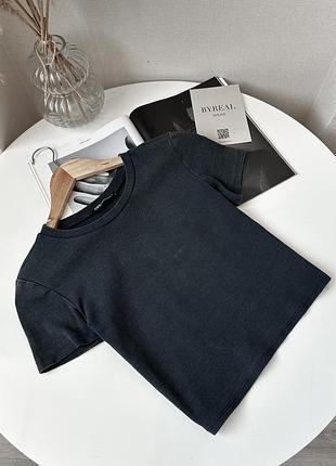 Темно-сірий графітовий топ футболка zara