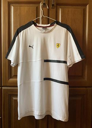 Чоловіча біла базова футболка puma пума ferrari