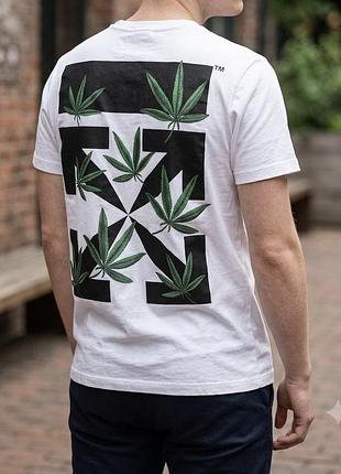 Оригинальная футболка off-white weed arrows t-shirt
