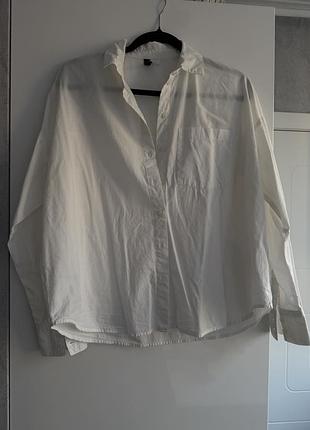 Базова біла сорочка оверсайз h&m