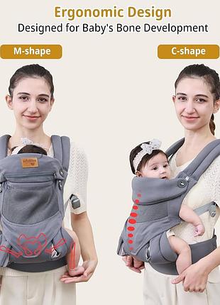 Новий фізіологічний ерго-рюкзак vrbabies (переноска для немовлят)