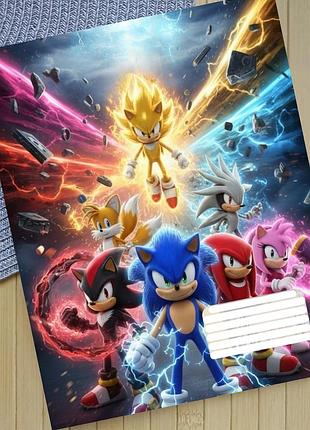Тетрадь соник sonic в клетку 18 листов (29579)