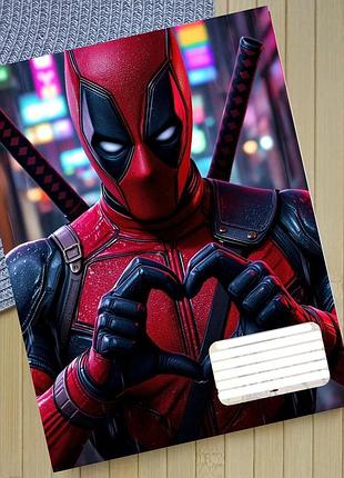 Тетрадь марвел marvel дэдпул в клетку 18 листов (30261)