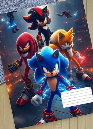 Тетрадь соник sonic в клетку 18 листов (29571)