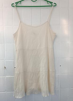 Бежевое женское сарафан платье h&amp;m