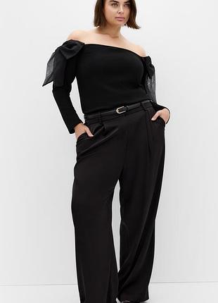 Елегантна трендова блузка-топ river island батал plus size на розмір 3-4xl з обʼємними бантами🔥🔥🔥
