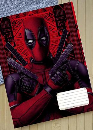 Тетрадь марвел marvel дэдпул в клетку 18 листов (30264)