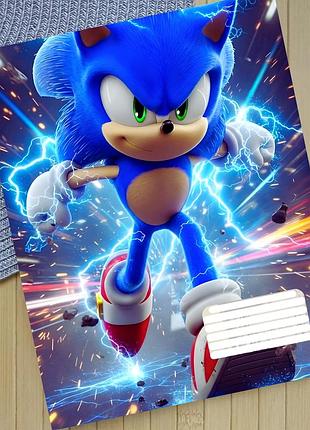 Тетрадь соник sonic в линию 18 листов (29601)