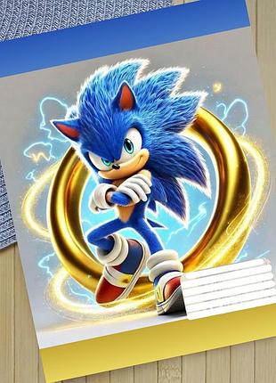 Тетрадь соник sonic в клетку 18 листов (29570)