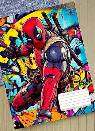 Тетрадь марвел marvel дэдпул в линию 18 листов (30266)
