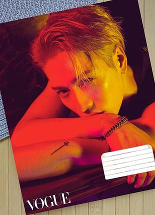Тетрадь джексон ван jackson wang k-pop клетка на 18 листов (30595)