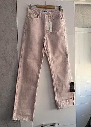 Нові рожеві джинси na-kd straight high waist