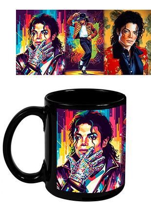 Чашка цветная черная майкл джексон michael jackson (zc0046)