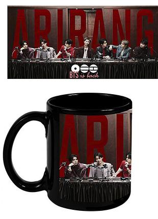 Чашка цветная черная bts arirang бтс ариран (zc0048)