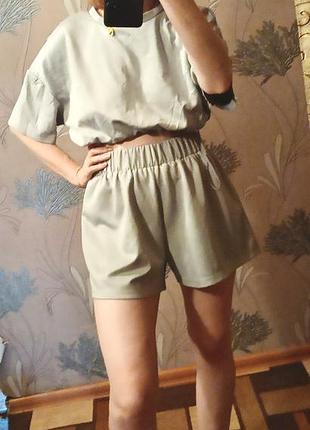 Костюм шорты и укороченная футболка shein