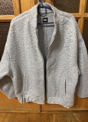 Курточка zara сіра плюшева