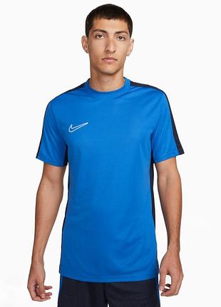 Синяя спортивная футболка подростковая детская nike academy 23 dri-fit