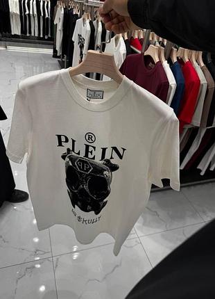 Чоловіча футболка philipp plein в білому кольорі