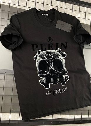 Чоловіча футболка philipp plein в чорному кольорі