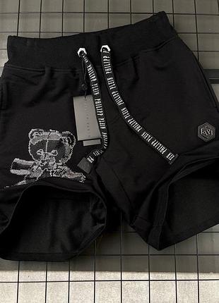 Чоловічі шорти philipp plein в чорному кольорі