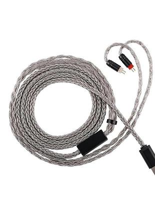 16-жильний посріблений кабель spc для навушників linsoul tripowin zonie hifi з вбудованим мікрофоном omni