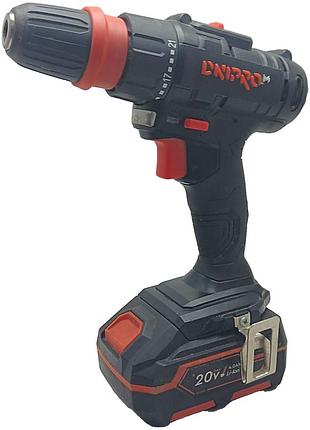 Шуруповерт б/у dnipro-m cd-218q + 1 батарея bp-240 + зарядное устройство fc-223
