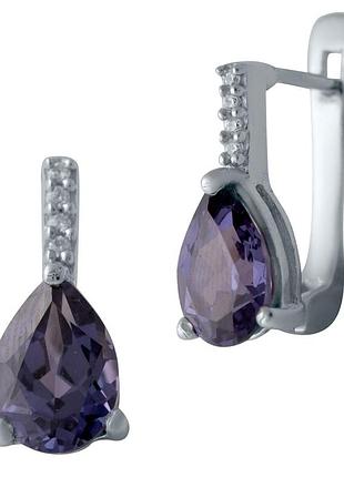 Серебряные серьги proba с александритом 4.228ct (2043331)