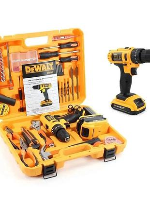 Ударний шуруповерт dewalt dcd791 kit-1 (24v, 6ah). великий набір акумуляторний шуруповерт деволт