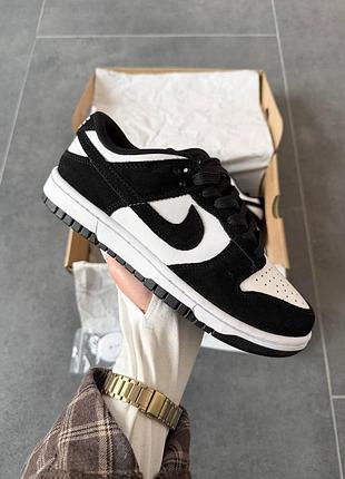 Жіночі кросівки найк данк стильні повсякденні sb dunk low white black(замш+шкіра) 40