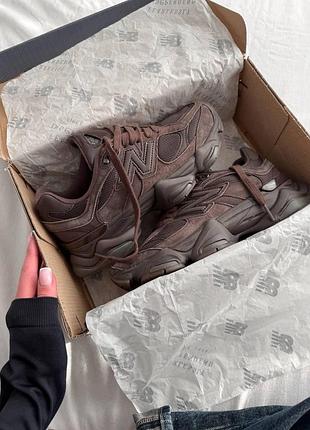 Жіночі кросівки стильні нью баланс new balance 9060 chocolate brown