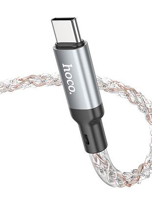Дата кабель hoco u112 shine usb to type-c 3a (1m) gray 5