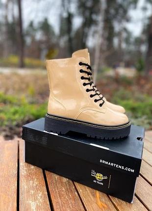!sale! dr.martens jadon beige "мех+застежка"
