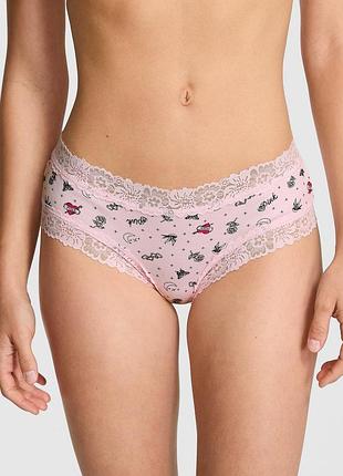 Жіночі трусики victoria's secret (265143816193) lace-trim cheeky l рожеві