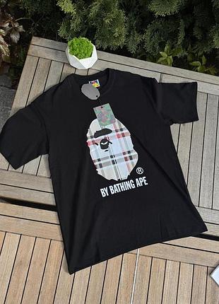 Футболка bape чоловіча чорна футболка бейп чоловіча літня повсякденна с-хл