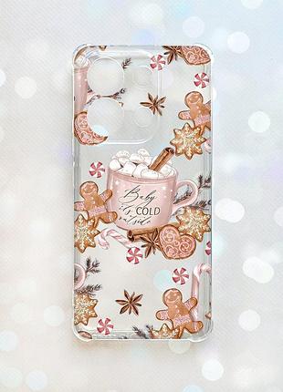Чохол з потовщеними кутами на xiaomi redmi note 13 4g новорічний фон (принт 426)