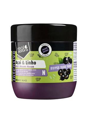 Маска восстанавливающая real natura super hair food a↑aøe linho, 500 мл