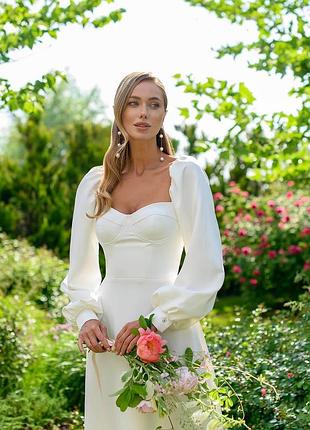Коктейльна сукня с чашками арт. 401 , молочной l