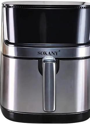 Мультипіч sokany sk-10045 аерогриль 8л сенсорний екран, фритюрниця без олії аерофрітюрниця готування sk-10045 nai