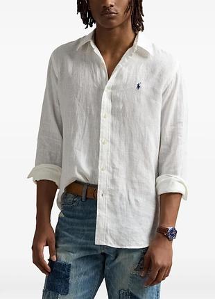 Льняная рубашка polo ralph lauren