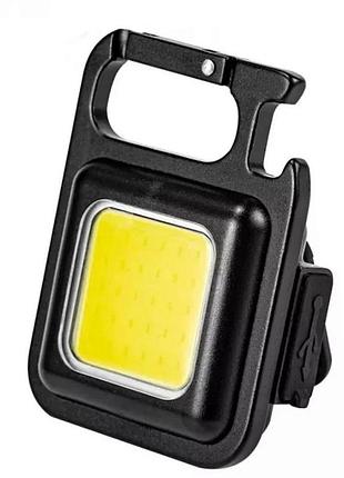 Акумуляторний led ліхтарик cob 500 лм — магніт, карабін, підставка 180°, type-c, ipx4, відкривачка