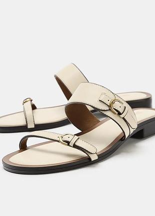 Шльопанці з пряжками зара zara 40 розмір