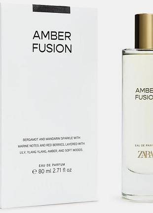 Парфумована вода для жінок zara amber fusion 80 мл (індивідуальне упакування)